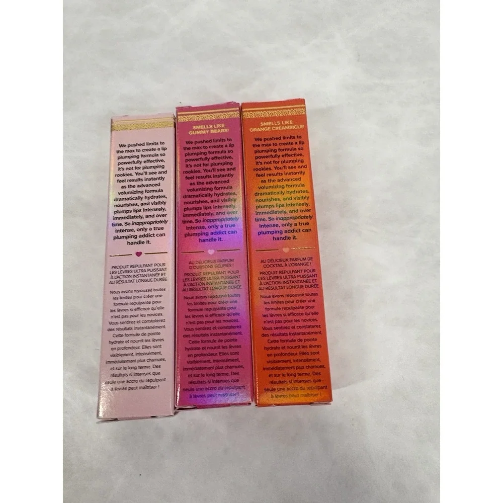 Too Faced Lip Injection Maximum Plump Lot of 3 Full Size Creamsicle Yummy Bear‎